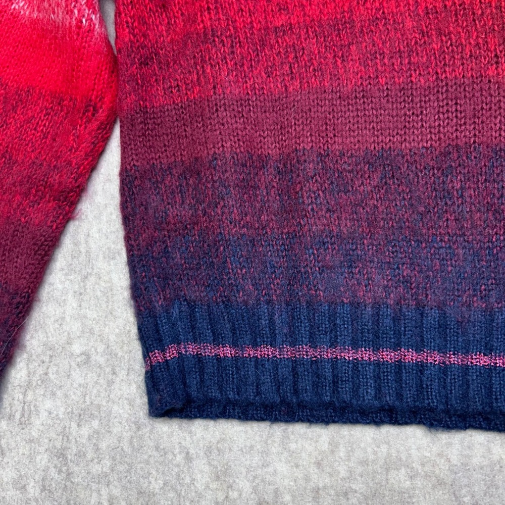 American Eagle Ombre Mock Neck Long‎ Sleeve Knit Sweater Size Small Red Tan - Picture 7 of 7